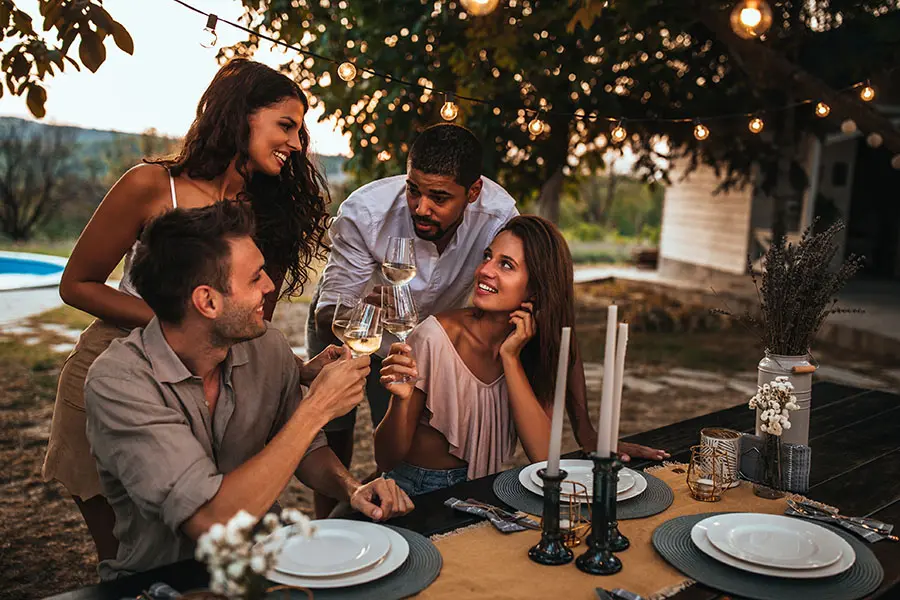 Couples threesome / swing Couples socializing